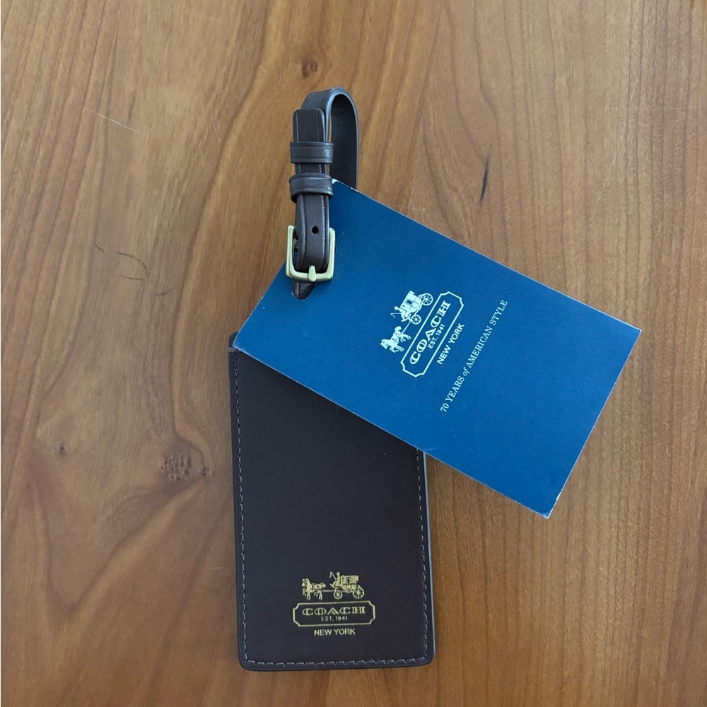 Coach Brown Leather Luggage Tag